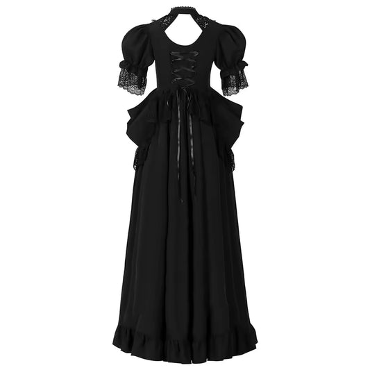 European retro puffy sleeve dress performance costume dance performance outfit noble evening long dress for ladies