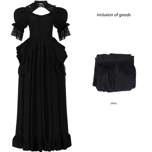European retro puffy sleeve dress performance costume dance performance outfit noble evening long dress for ladies